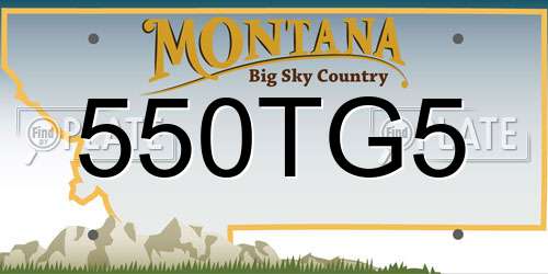 550TG5 Montana License Plate