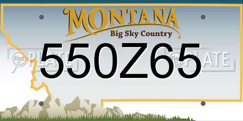 550Z65 Montana License Plate