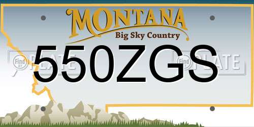 550ZGS Montana License Plate