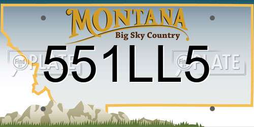 551LL5 Montana License Plate
