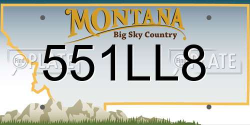 551LL8 Montana License Plate