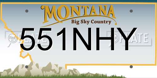 551NHY Montana License Plate