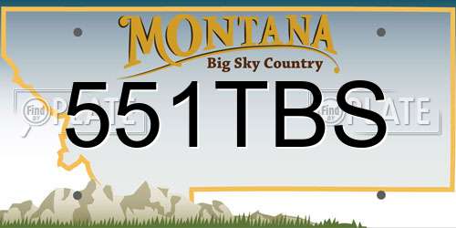 551TBS Montana License Plate