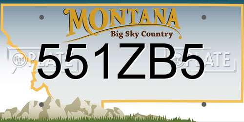 551ZB5 Montana License Plate