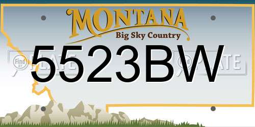 5523BW Montana License Plate
