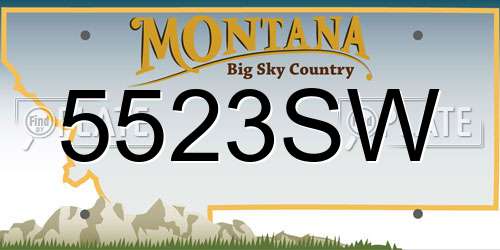 5523SW Montana License Plate