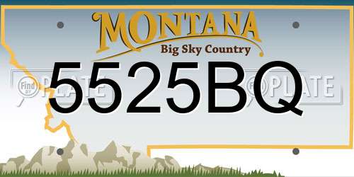 5525BQ Montana License Plate