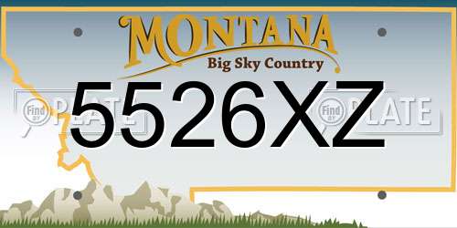 5526XZ Montana License Plate
