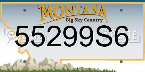 55299S6 Montana License Plate