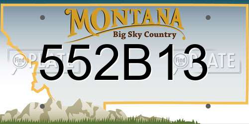 552B13 Montana License Plate