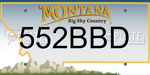 552BBD Montana License Plate