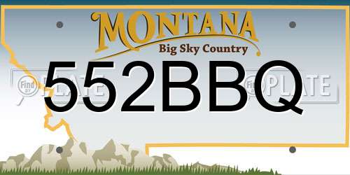 552BBQ Montana License Plate