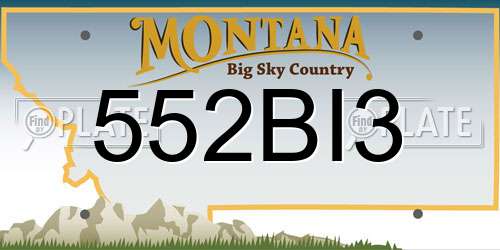 552BI3 Montana License Plate