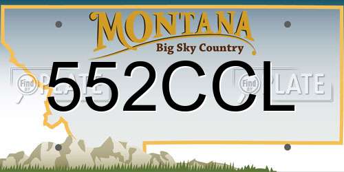 552CCL Montana License Plate