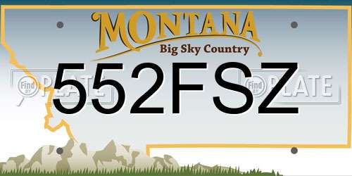 552FSZ Montana License Plate