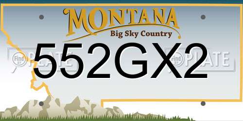 552GX2 Montana License Plate