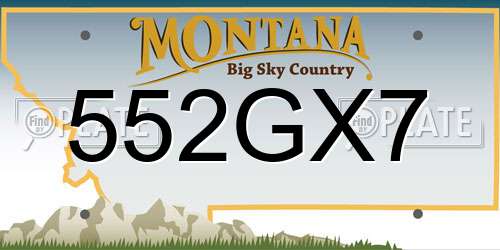 552GX7 Montana License Plate
