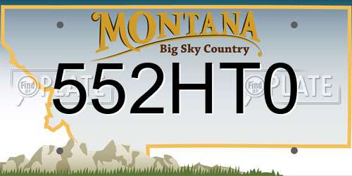 552HT0 Montana License Plate