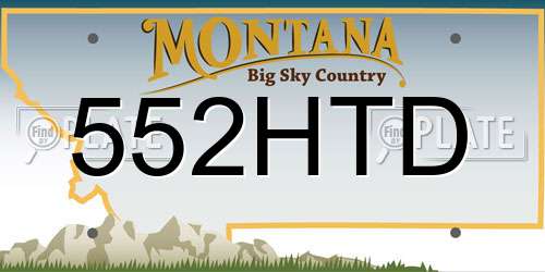 552HTD Montana License Plate