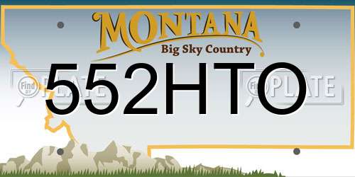 552HTO Montana License Plate
