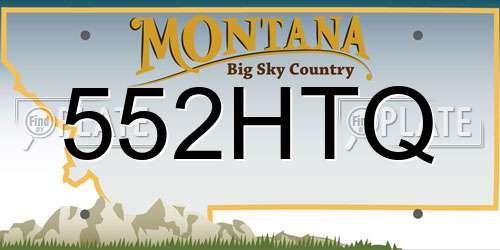 552HTQ Montana License Plate
