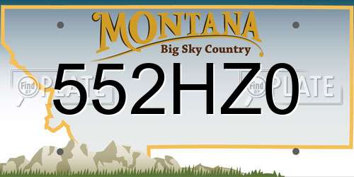552HZ0 Montana License Plate