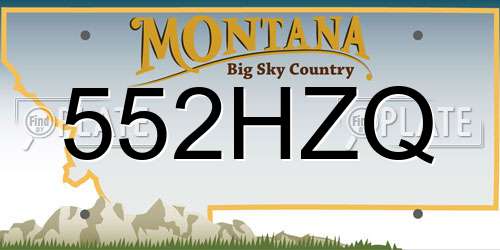 552HZQ Montana License Plate
