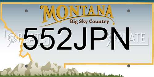 552JPN Montana License Plate