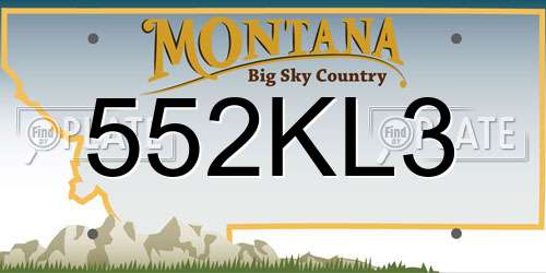 552KL3 Montana License Plate