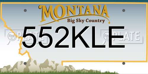 552KLE Montana License Plate