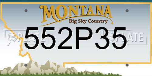 552P35 Montana License Plate