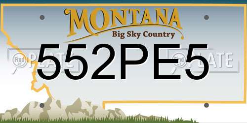 552PE5 Montana License Plate