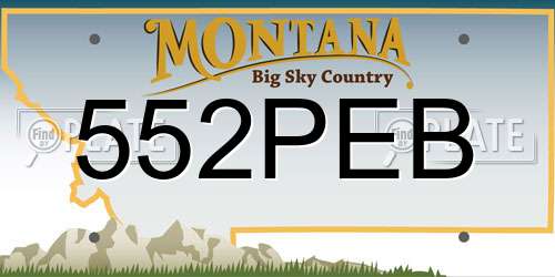 552PEB Montana License Plate