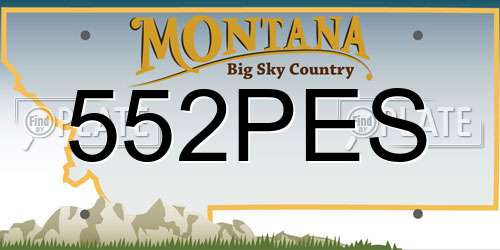 552PES Montana License Plate