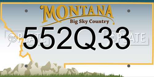 552Q33 Montana License Plate