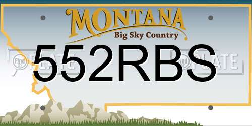 552RBS Montana License Plate