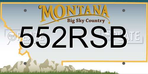 552RSB Montana License Plate