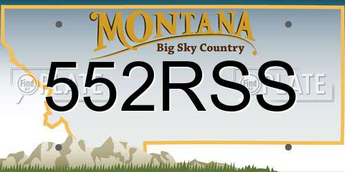 552RSS Montana License Plate