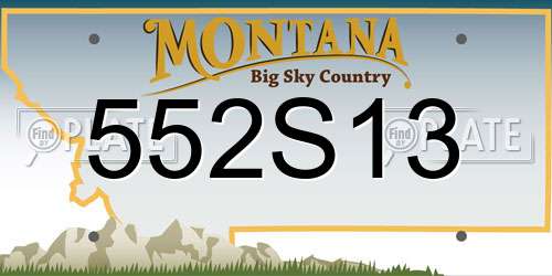 552S13 Montana License Plate