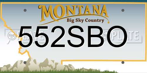 552SBO Montana License Plate
