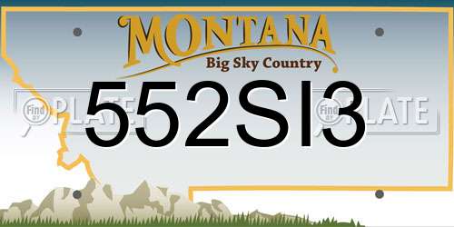 552SI3 Montana License Plate