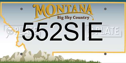 552SIE Montana License Plate