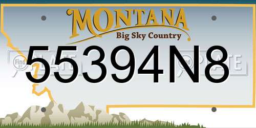 55394N8 Montana License Plate