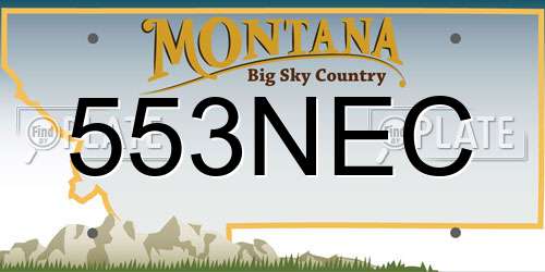 553NEC Montana License Plate