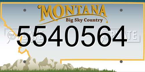 5540564 Montana License Plate
