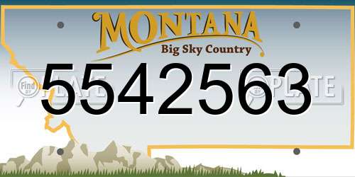 5542563 Montana License Plate