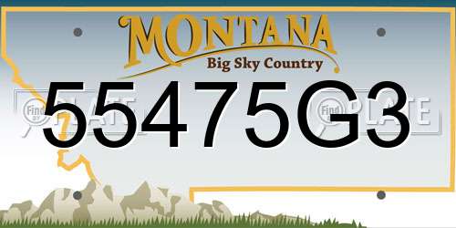 55475G3 Montana License Plate