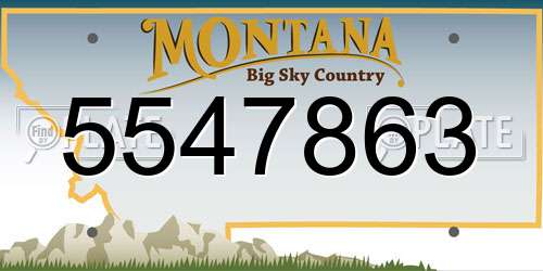 5547863 Montana License Plate