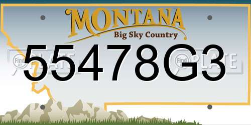 55478G3 Montana License Plate