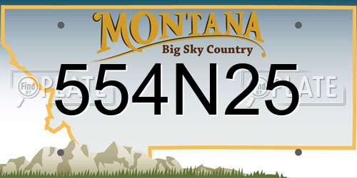 554N25 Montana License Plate
